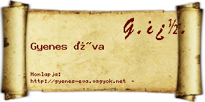 Gyenes Éva névjegykártya