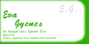eva gyenes business card